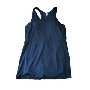 Soma 24/7 Racerback Athletic Dress Built in Bra Shorts Black Quick Dry Womens XL